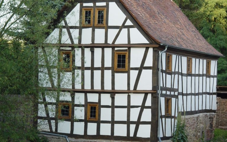 Drei Personen im Gespräch vor einem Tisch mit Sonnenblumen und mehreren Papieren (Quiz).